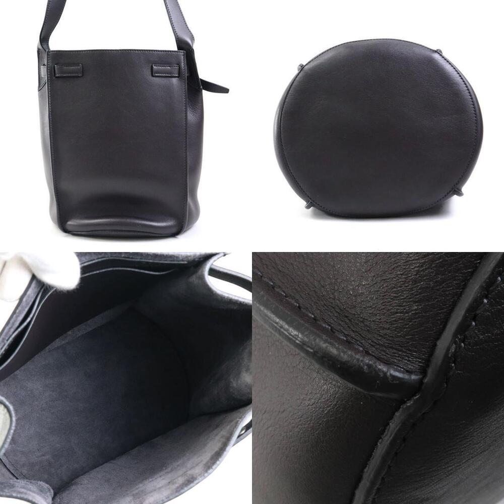 Celine Shoulder Bag Big Bucket Leather Charcoal Black Gray - Picture 3 of 5